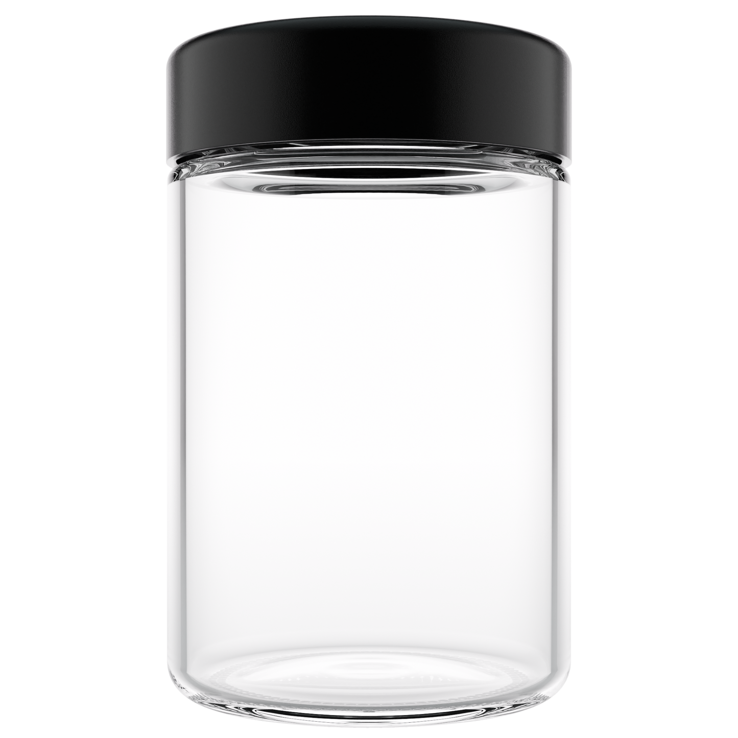 Child Resistant Glass Jar — 5 Ounce (100 qty) — Black Cap