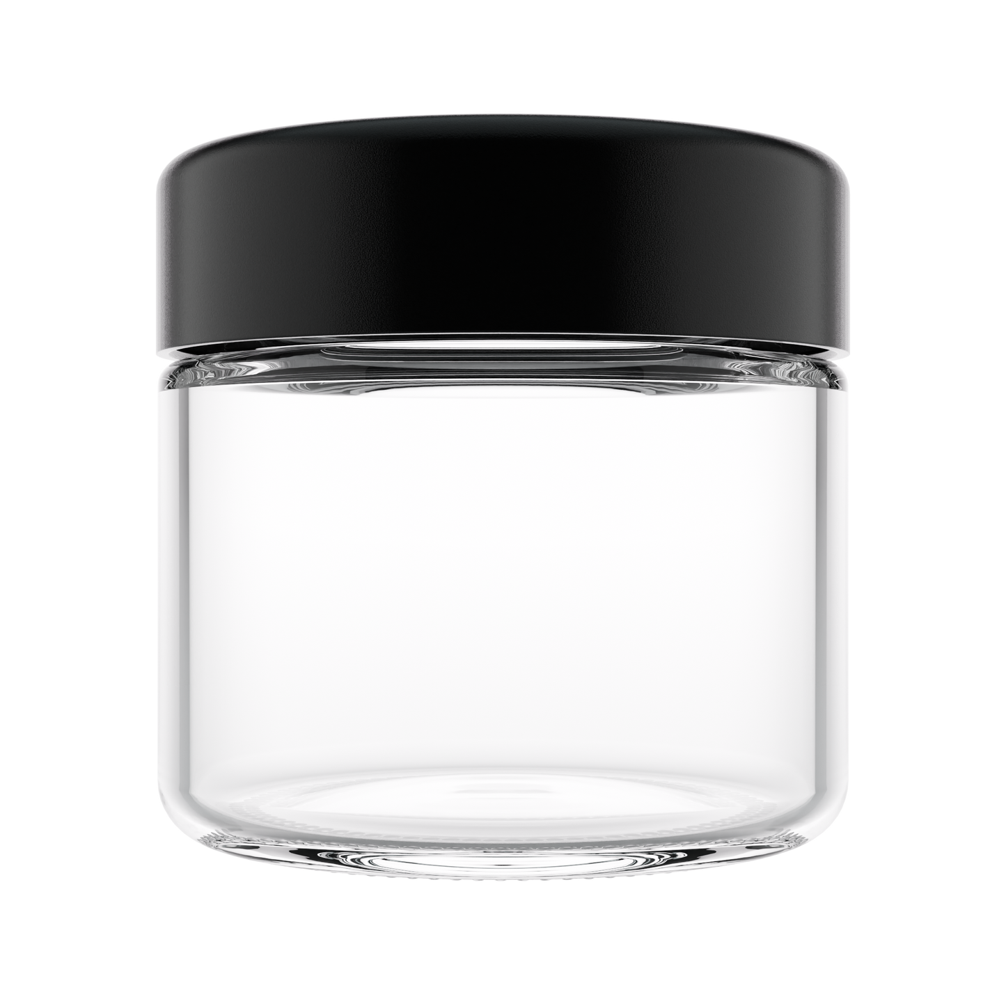 Child Resistant Glass Jar — 2 Ounce (200 qty) — Black Cap