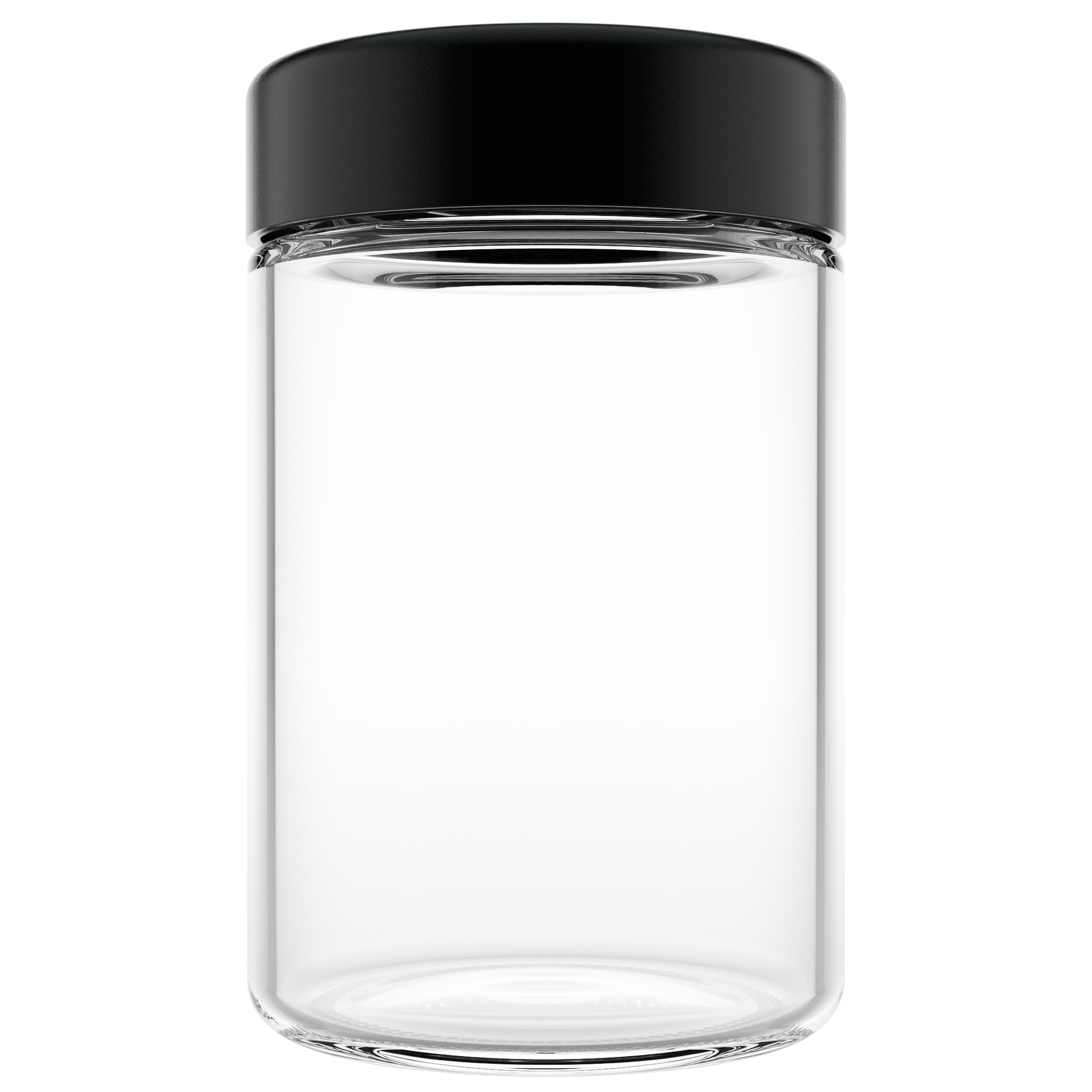 Child Resistant Glass Jar — 5 Ounce (100 qty) — Black Cap