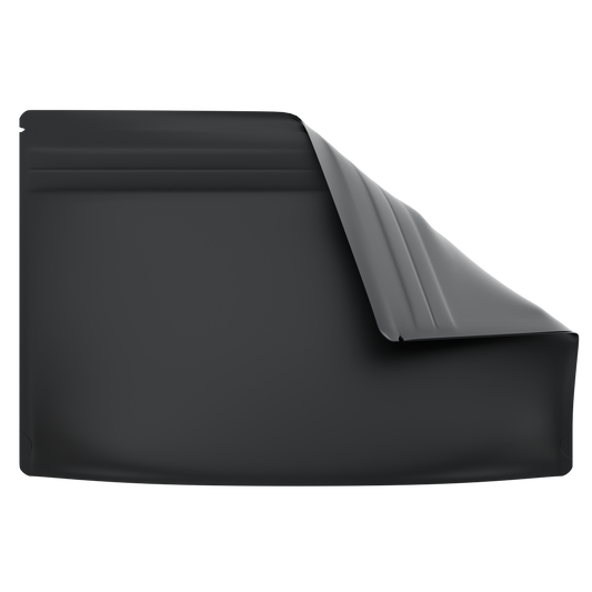 Medium 9x6" CR Gusset Bags (1,000 qty) — Matte Black Opaque