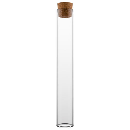 120mm CR Slim Glass Tubes - Cork Top - (846 qty) — Clear