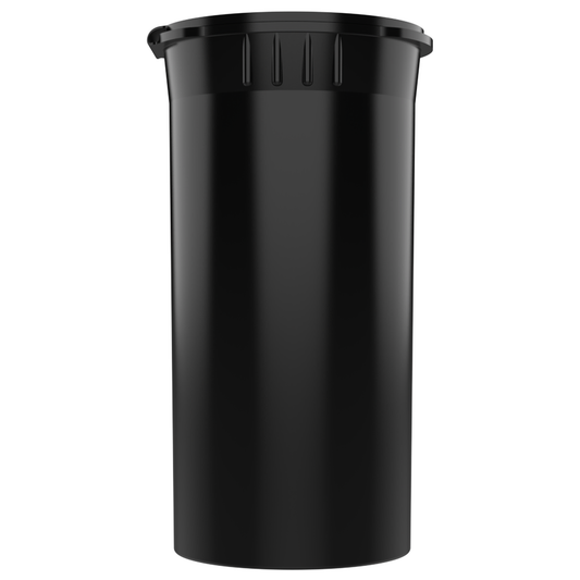 13 Dram Child Resistant Pop-Top Containers (315 qty) — Black Recycled Ocean Plastic PCR
