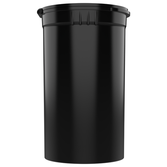 19 Dram Child Resistant Pop-Top Containers (225 qty) — Black Recycled Ocean Plastic PCR