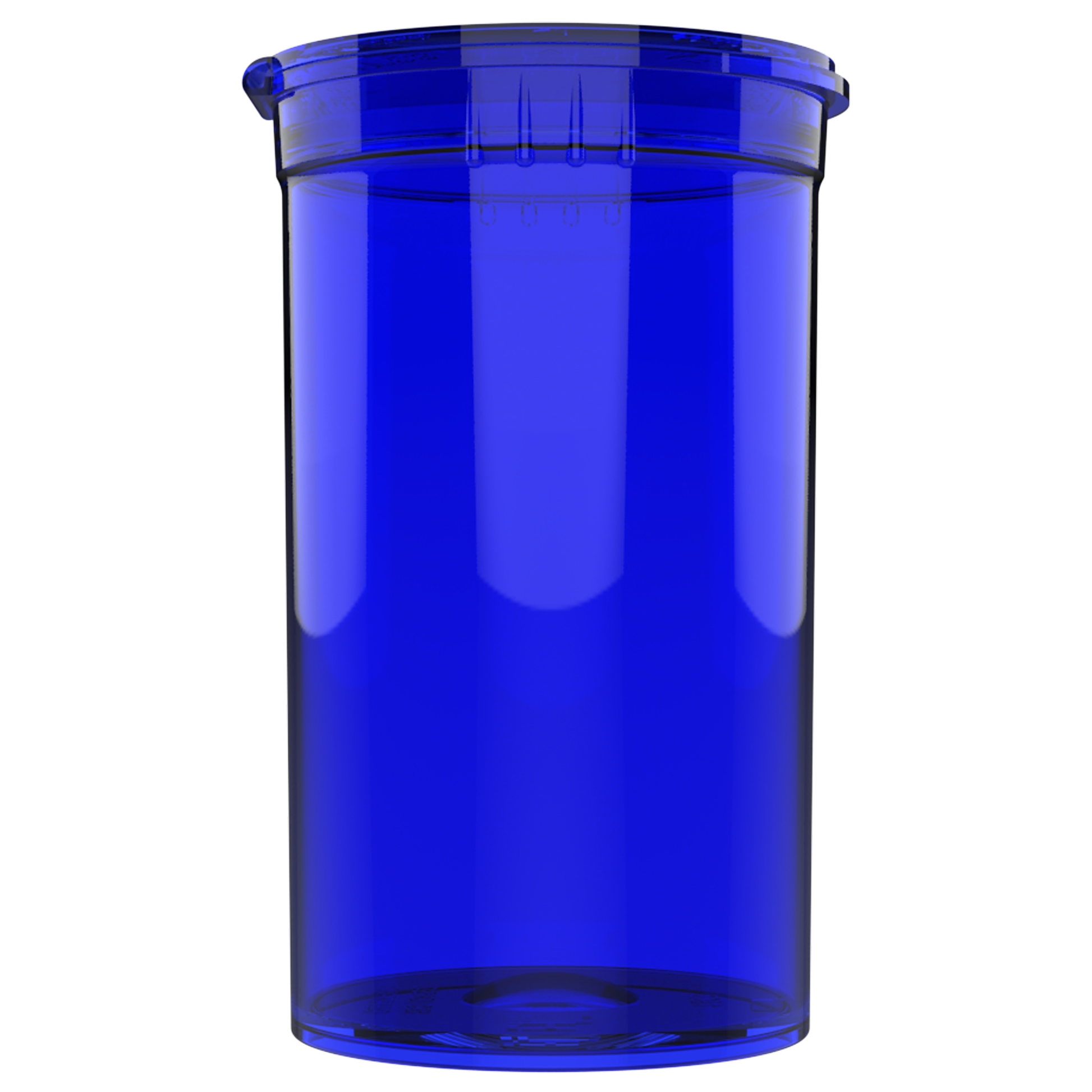 19 Dram Child Resistant Pop-Top Containers (225 qty) — Translucent Blue