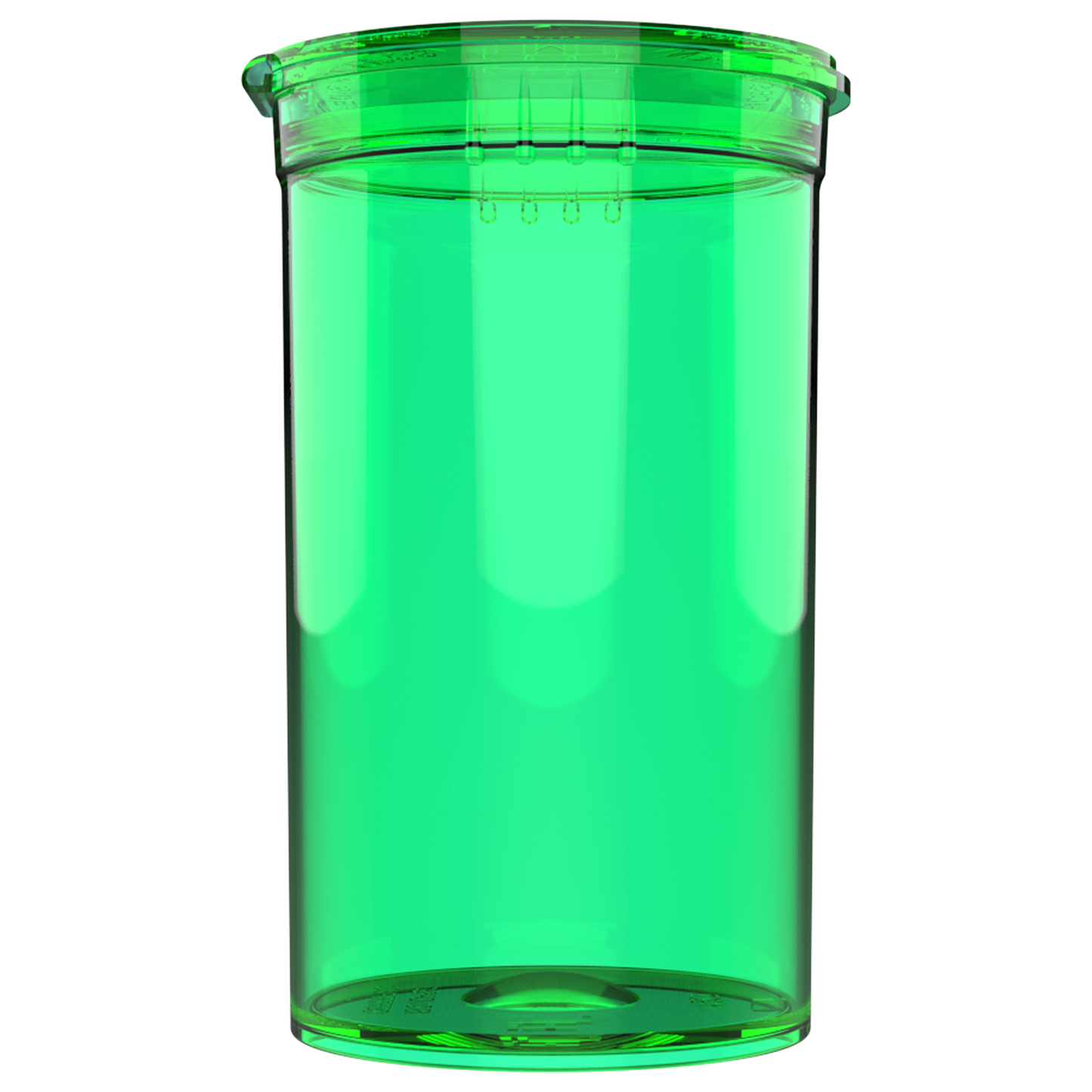 19 Dram Child Resistant Pop-Top Containers (225 qty) — Translucent Green