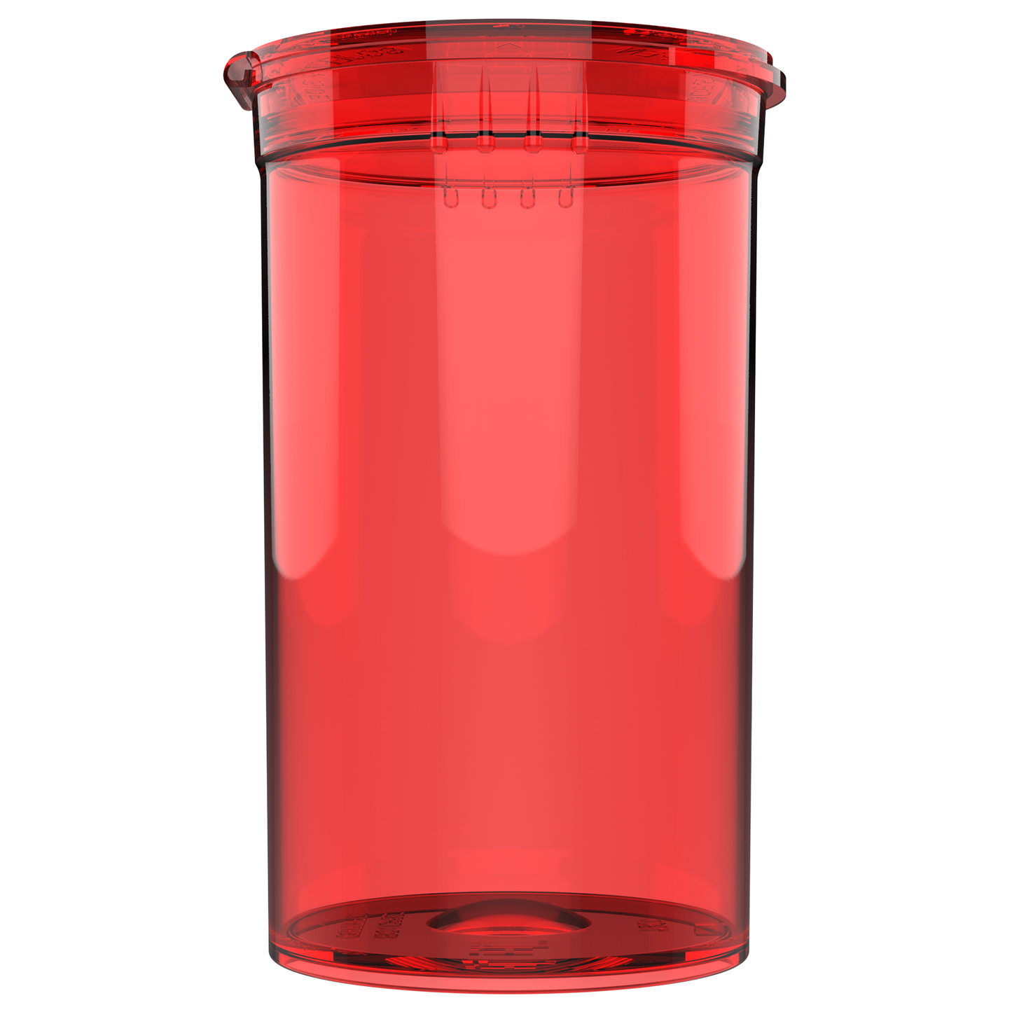 19 Dram Child Resistant Pop-Top Containers (225 qty) — Translucent Red