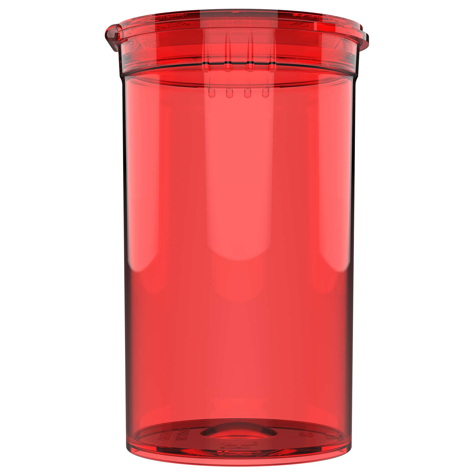 19 Dram Child Resistant Pop-Top Containers (225 qty) — Translucent Red