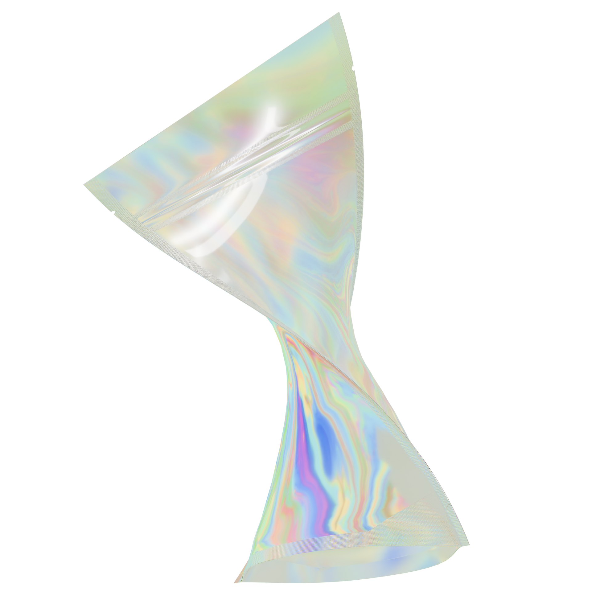 1 Ounce Mylar Bags (1000 qty) — Gloss Holographic & Clear