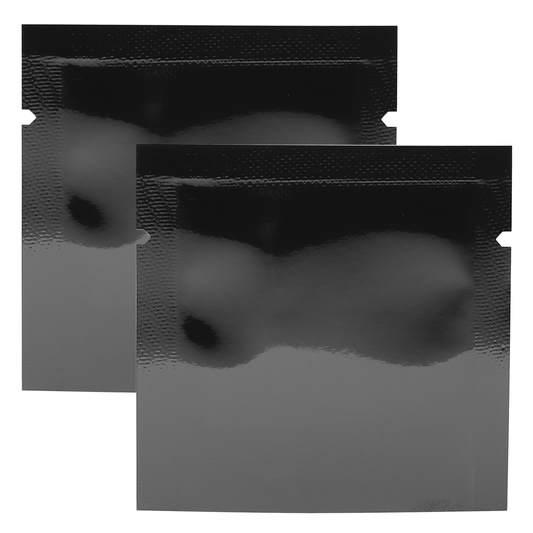 2x2 Mylar Bags - Heat Seal - (1000 qty) — Gloss Black & Gloss Black