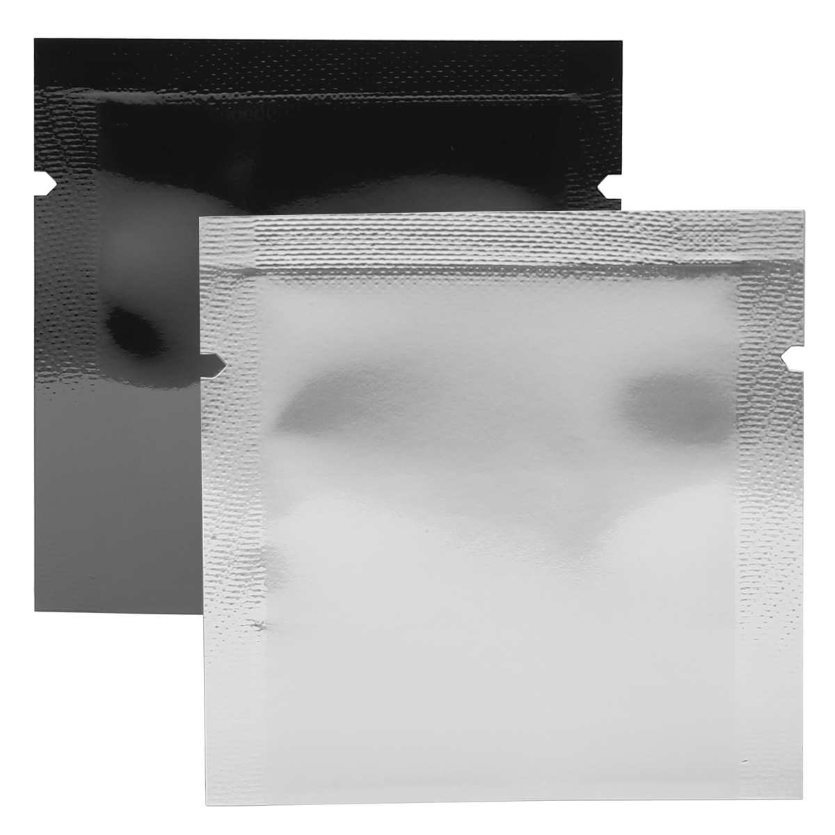 2x2 Mylar Bags - Heat Seal - (1000 qty) — Gloss Black & Gloss Clear