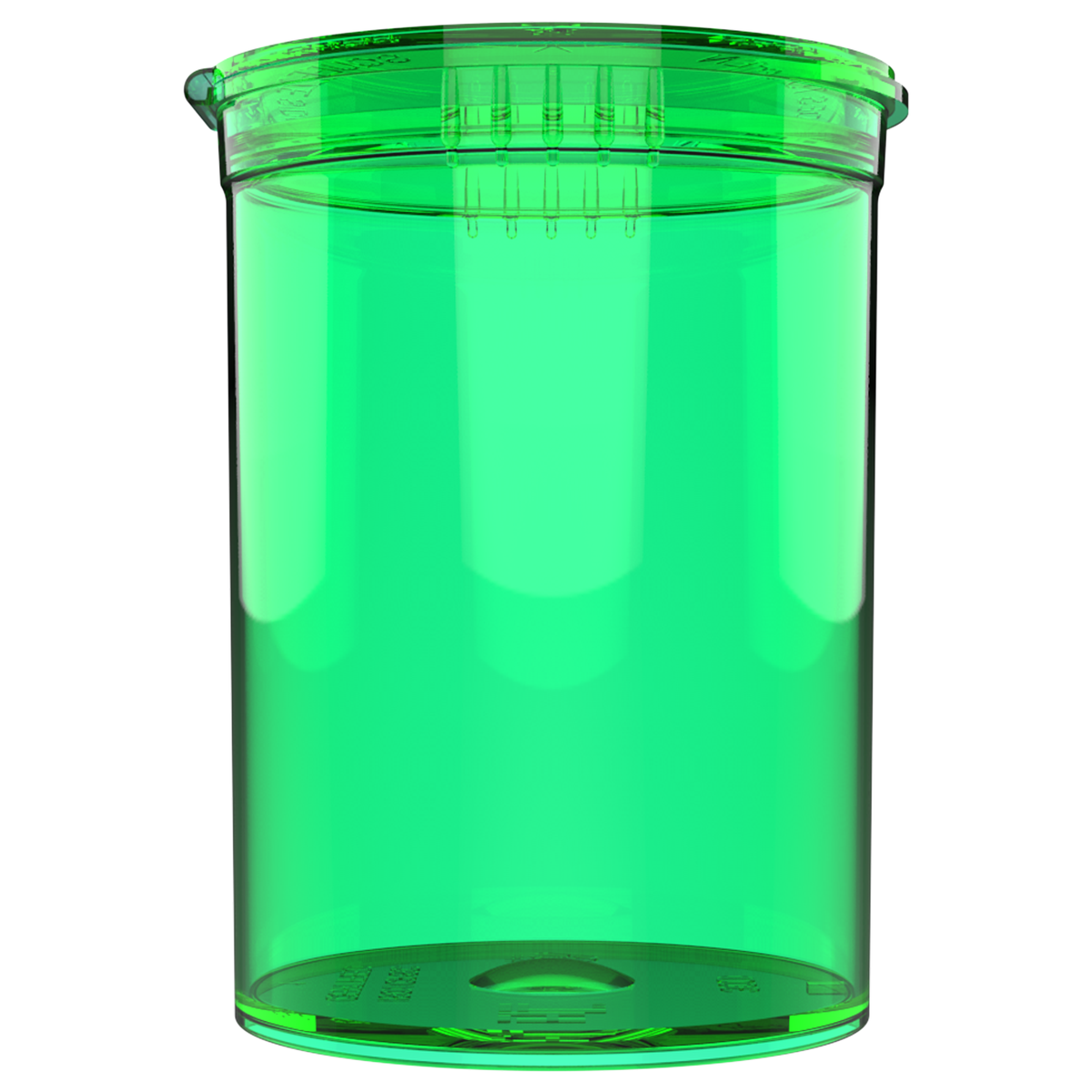 30 Dram Child Resistant Pop-Top Containers (160 qty) — Translucent Green