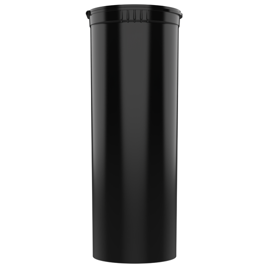 60 Dram Child Resistant Pop-Top Containers (75 qty) — Black Recycled Ocean Plastic PCR