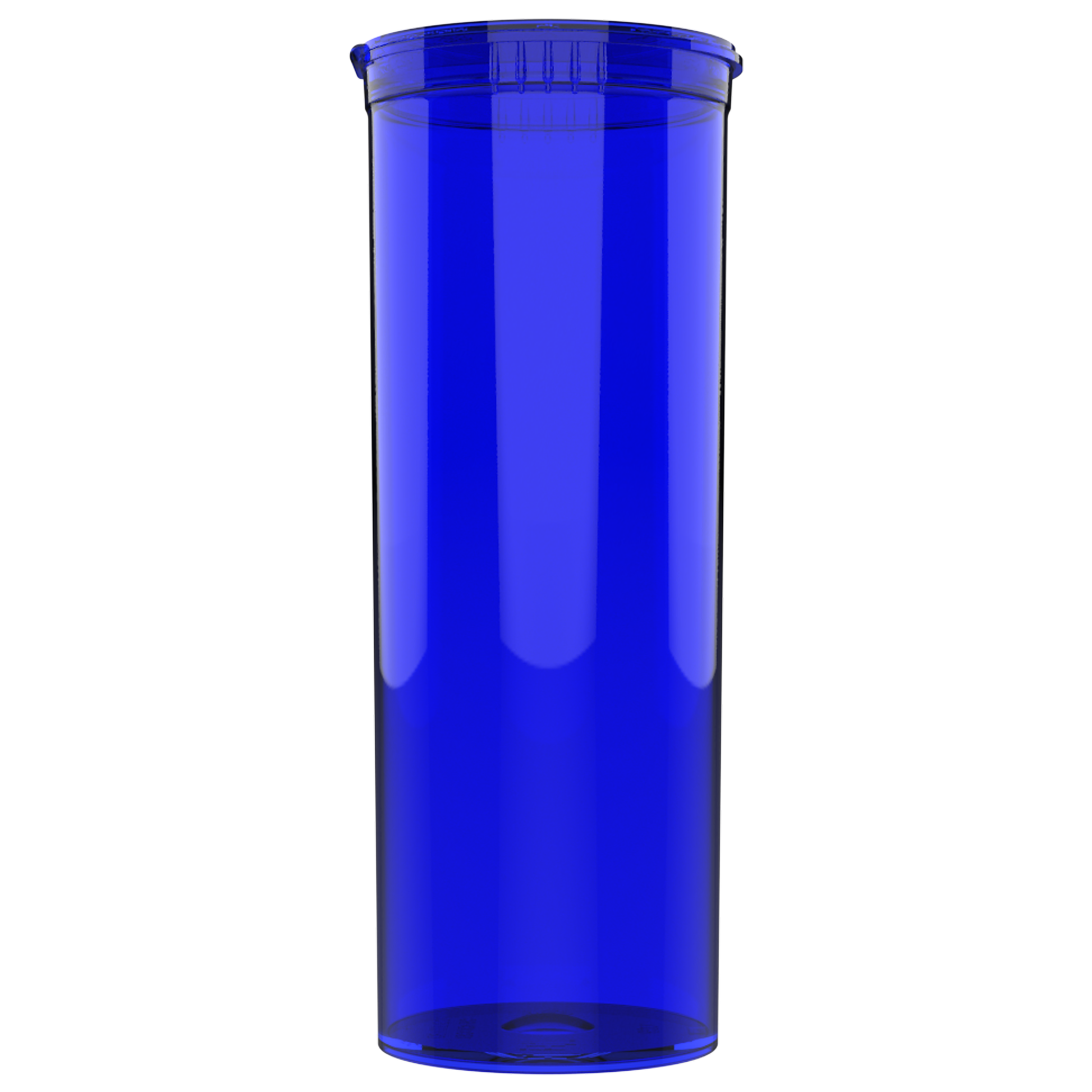 60 Dram Child Resistant Pop-Top Containers (75 qty) — Translucent Blue
