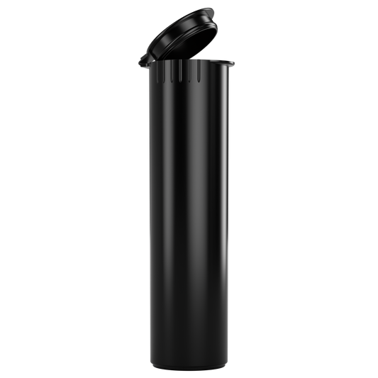 80mm Wide Pop-Top CR Slim Tubes - OPEN LID (600 qty) — Black
