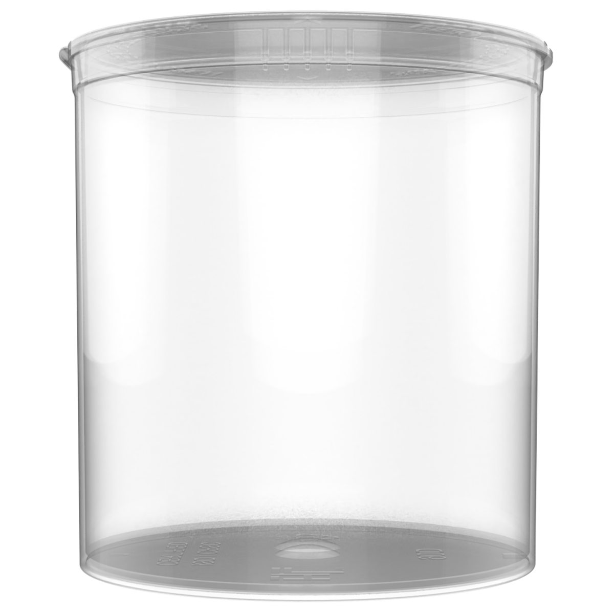 90 Dram Child Resistant Pop-Top Containers (60 qty) — Translucent Clear