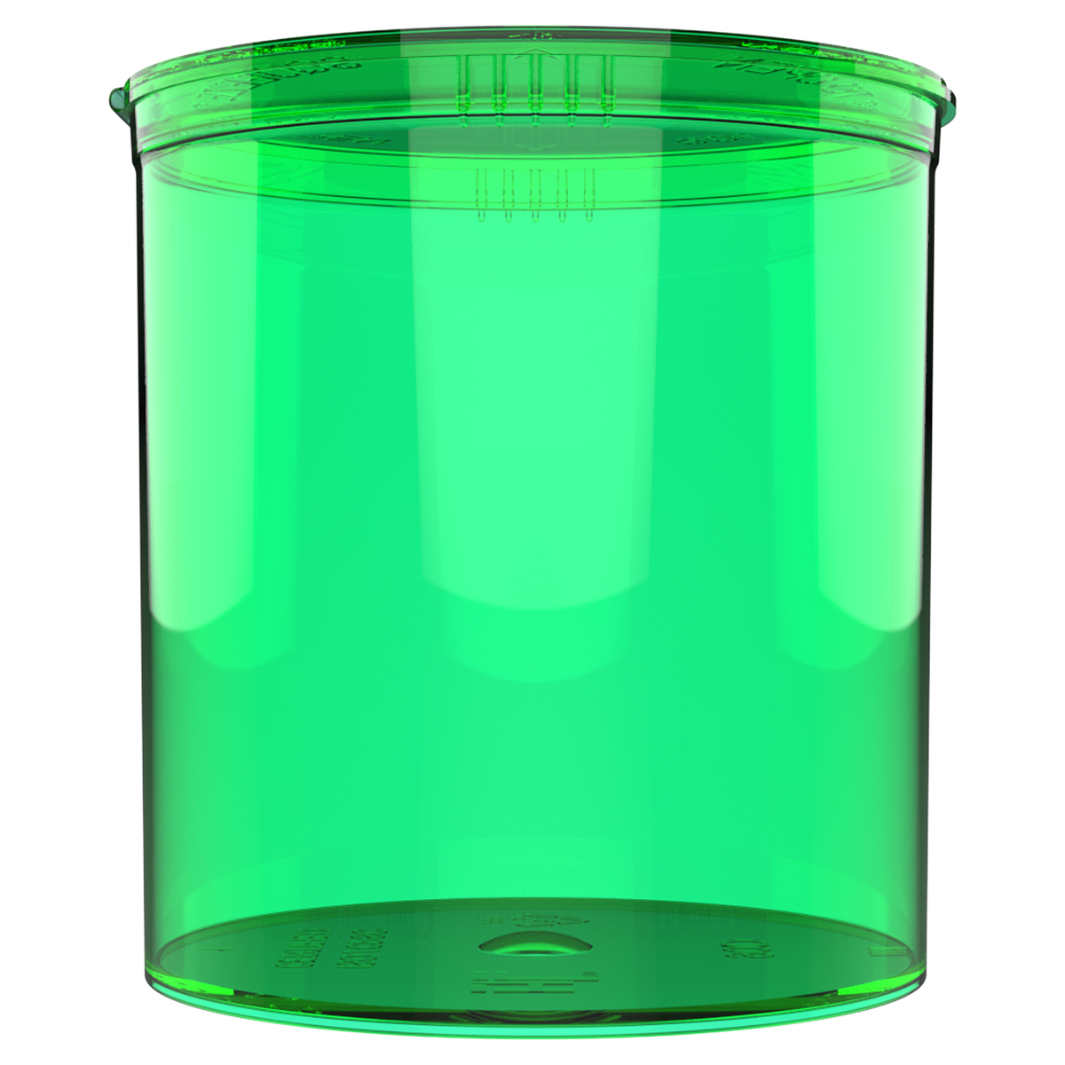 90 Dram Child Resistant Pop-Top Containers (60 qty) — Translucent Green