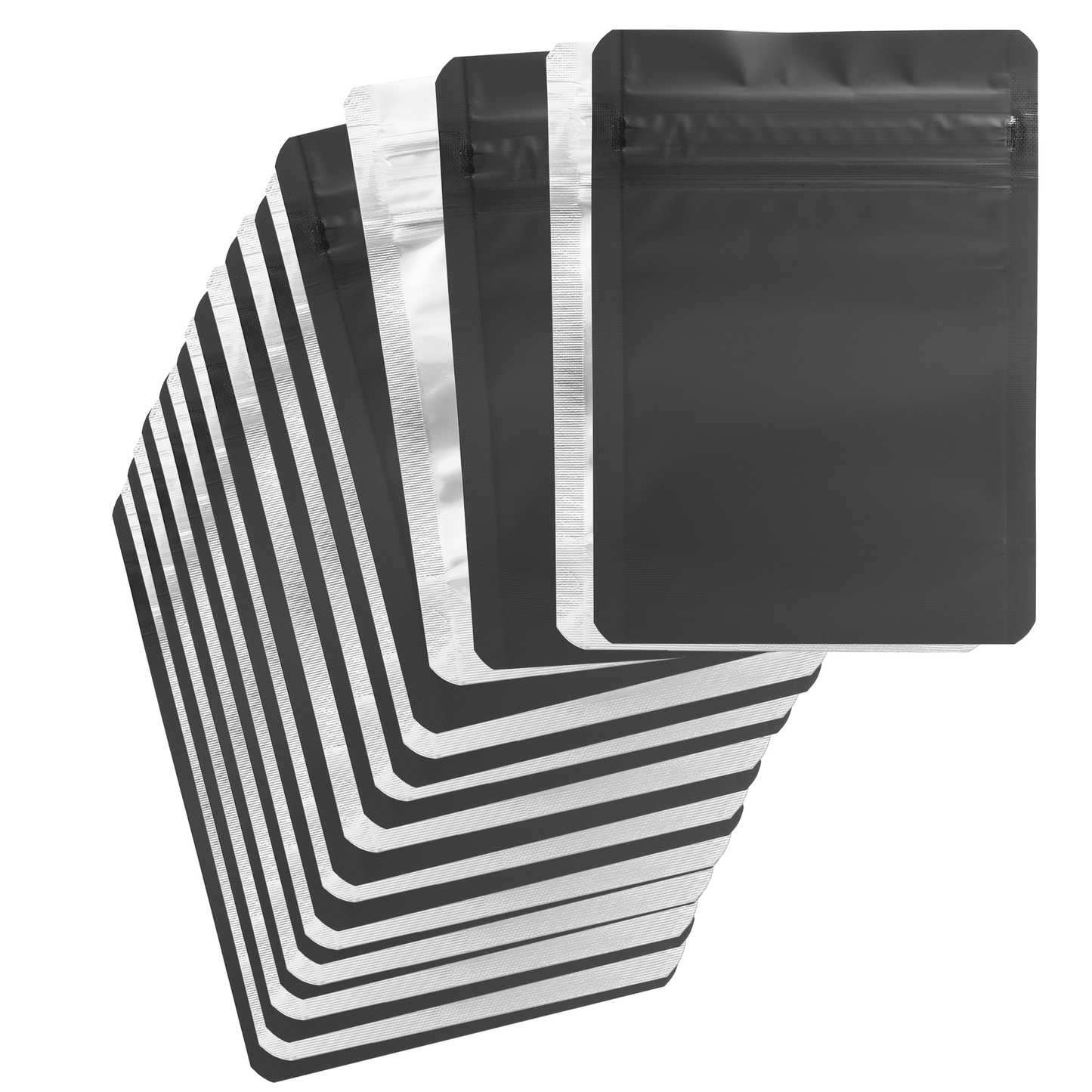 1/8 Oz (3.5g) CR Gusset Bags (1,000 qty) — Matte Black / Clear