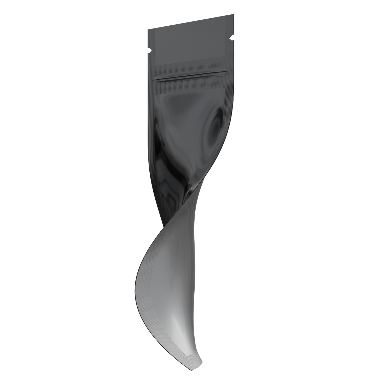 Window Zipper Mylar Bags 2.16" x 6" (1,000 qty) — Gloss Black & Clear