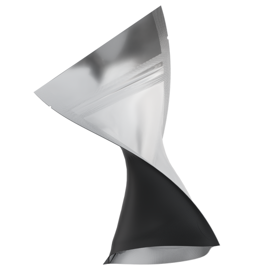 1/8 Ounce Mylar Bags (1000 qty) — Matte Black & Clear