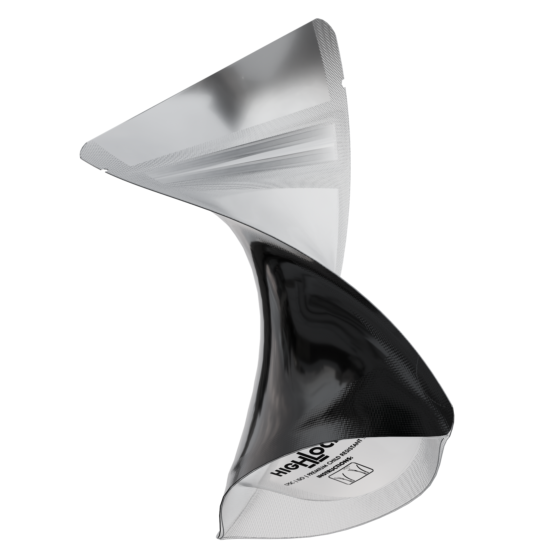 1/8 Oz (3.5g) CR Gusset Bags (1,000 qty) — Gloss Black / Clear