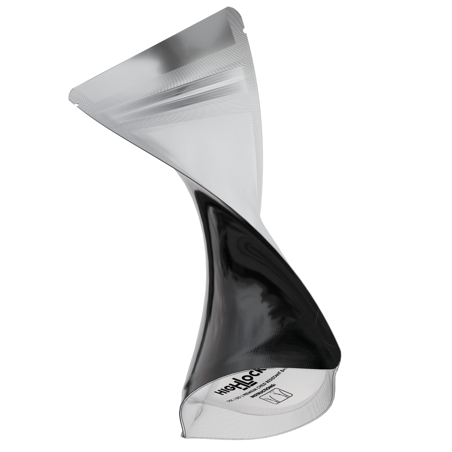 1/4 Oz (7g) CR Gusset Bags (1,000 qty) — Gloss Black / Clear