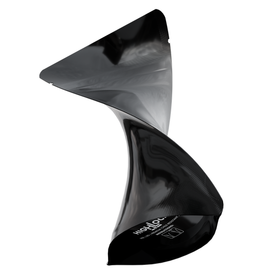1/8 Oz (3.5g) CR Gusset Bags (1,000 qty) — Gloss Black / Gloss Black