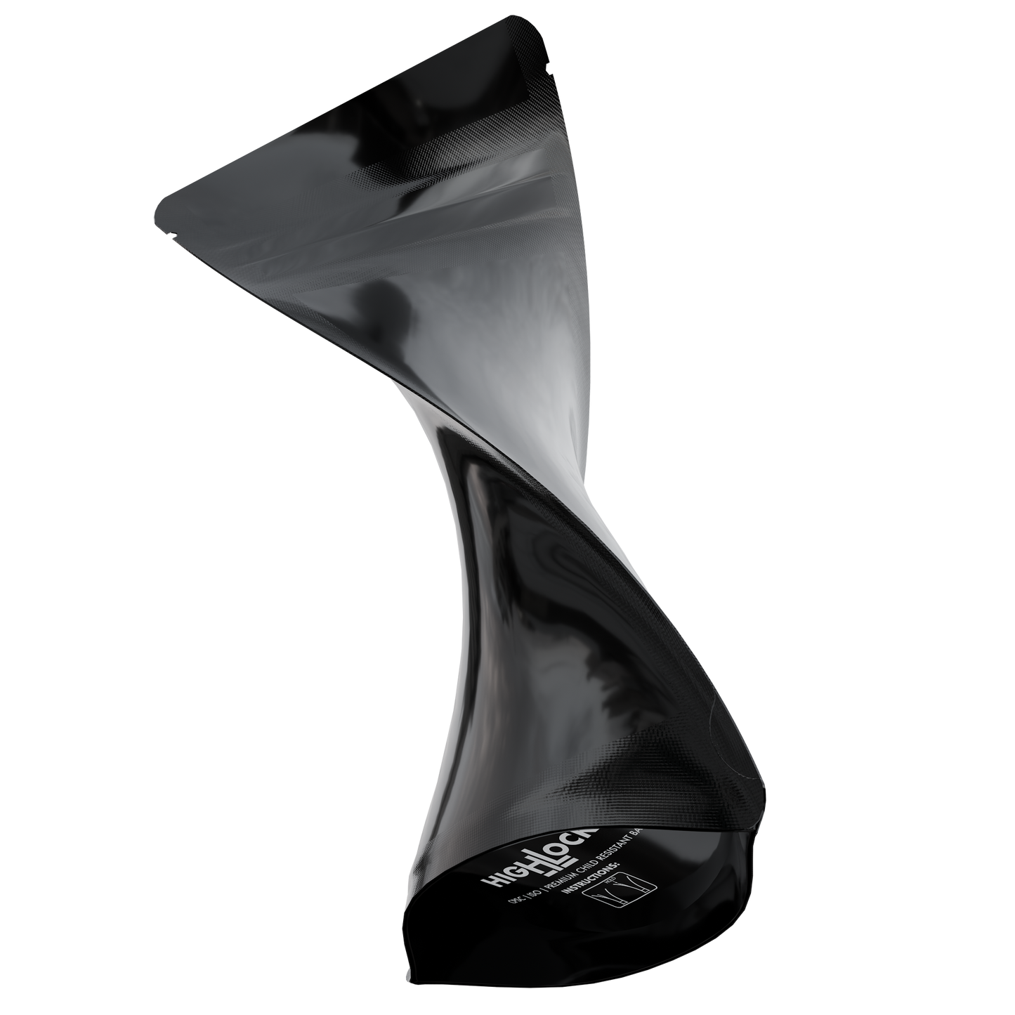 1/4 Oz (7g) CR Gusset Bags (1,000 qty) — Gloss Black / Gloss Black