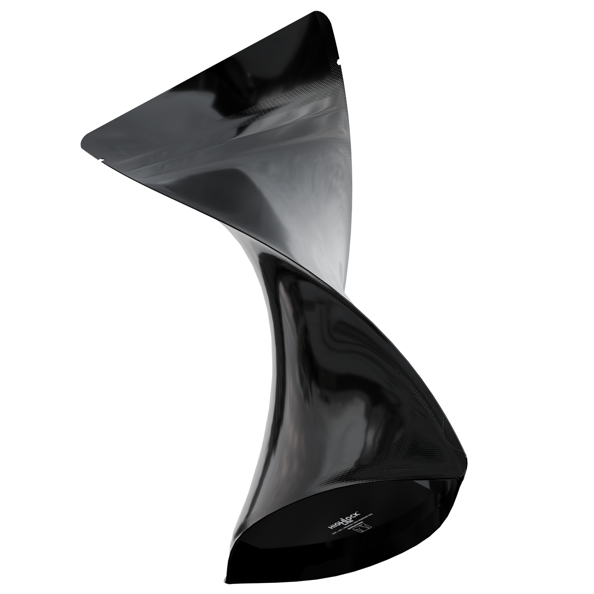 1 Oz (28g) CR Gusset Bags (1,000 qty) — Gloss Black / Gloss Black