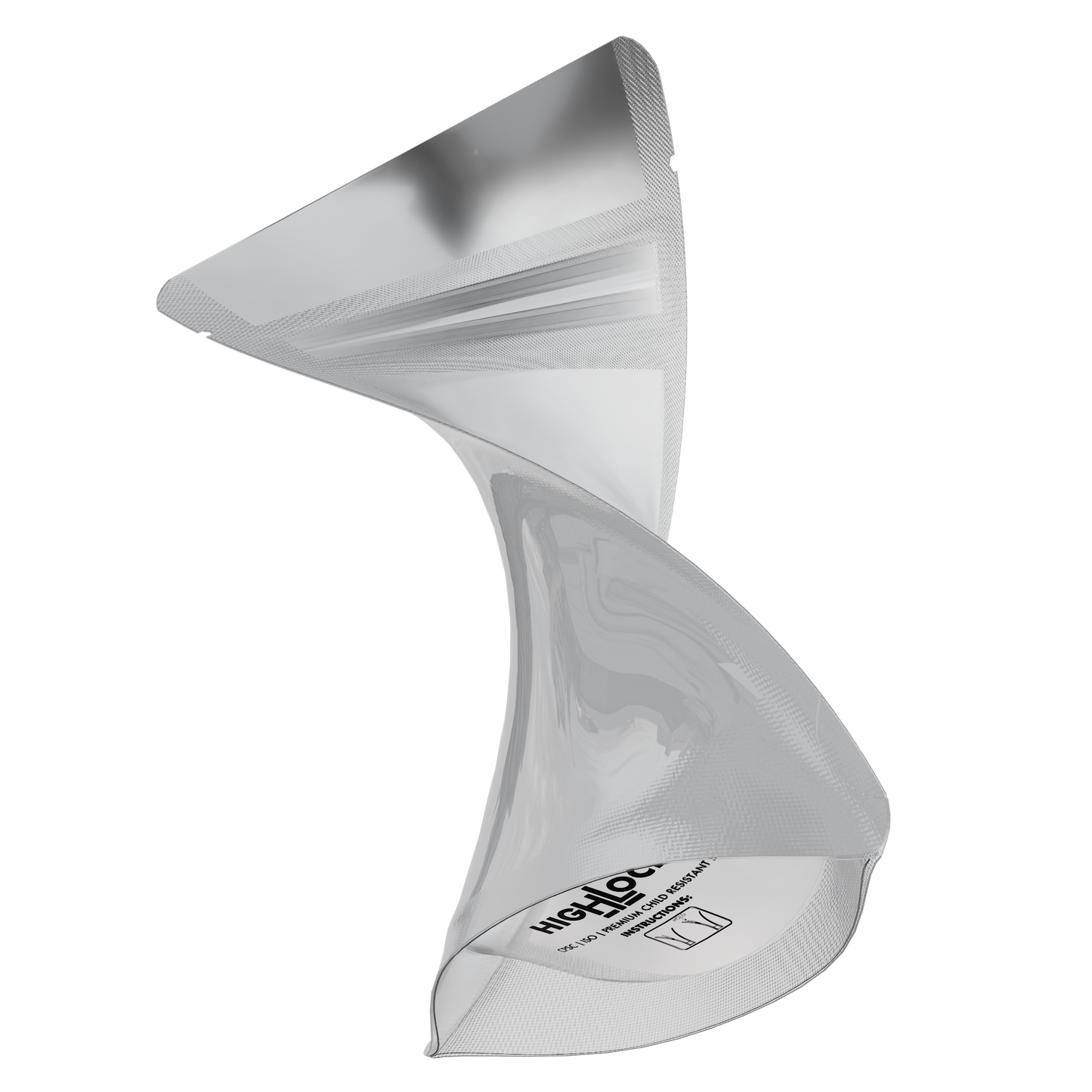 1/8 Oz (3.5g) CR Gusset Bags (1,000 qty) — Gloss White / Gloss Clear