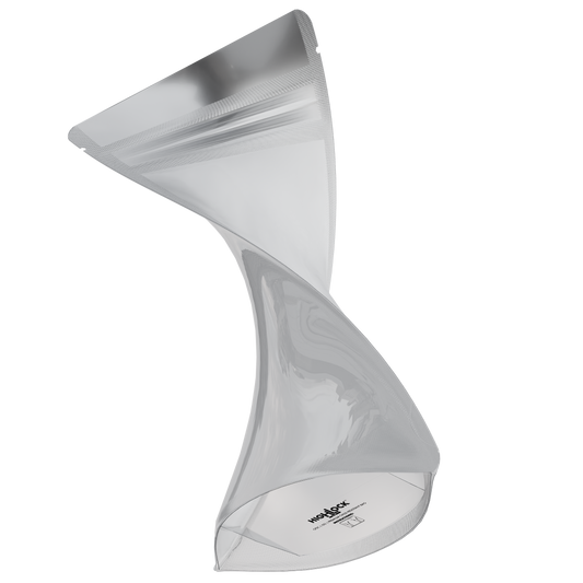 1/2 Oz (14g) CR Gusset Bags (1,000 qty) — Gloss White / Gloss Clear