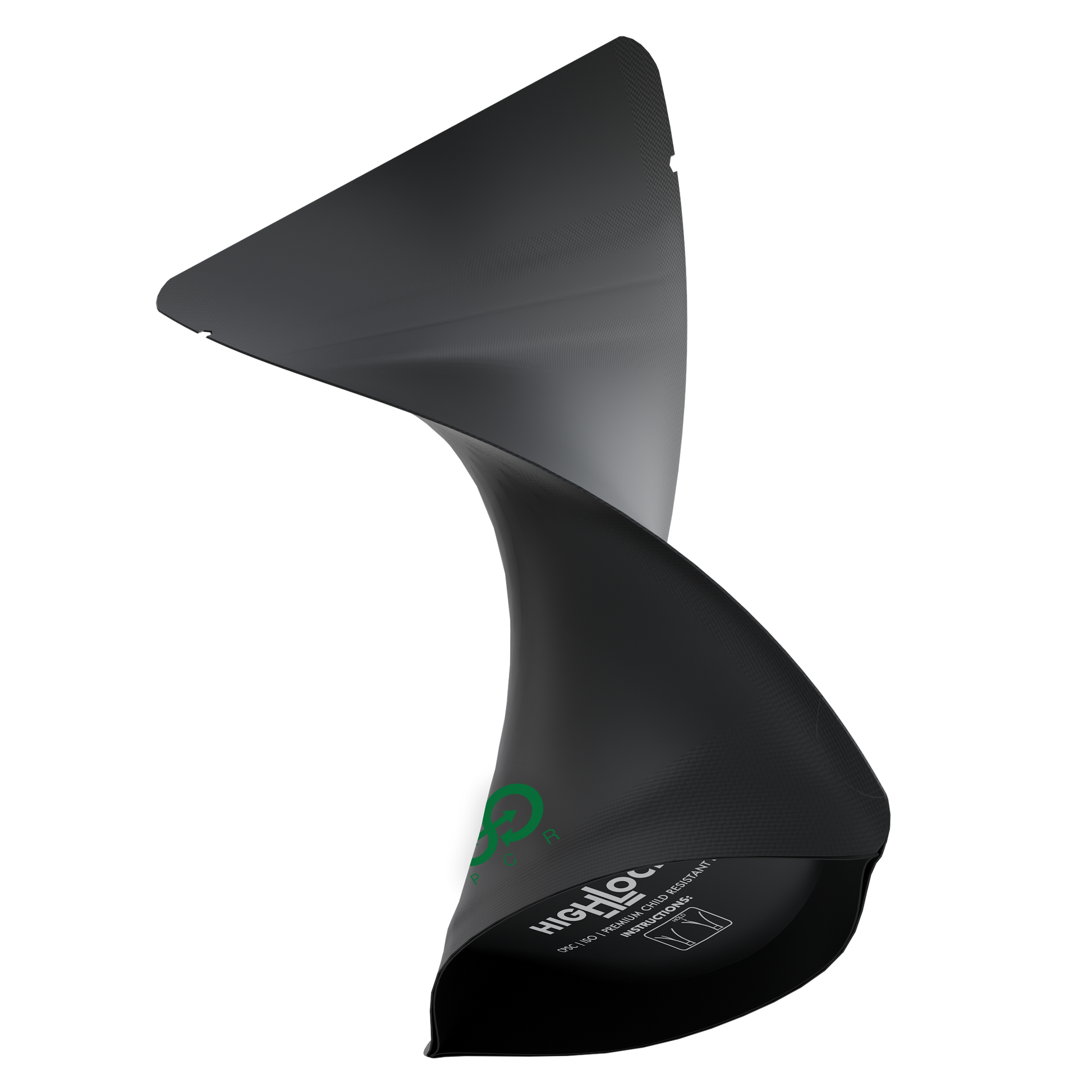 1/8 Oz (3.5g) CR Gusset Bags (1,000 qty) — Matte Black / Matte Black - PCR