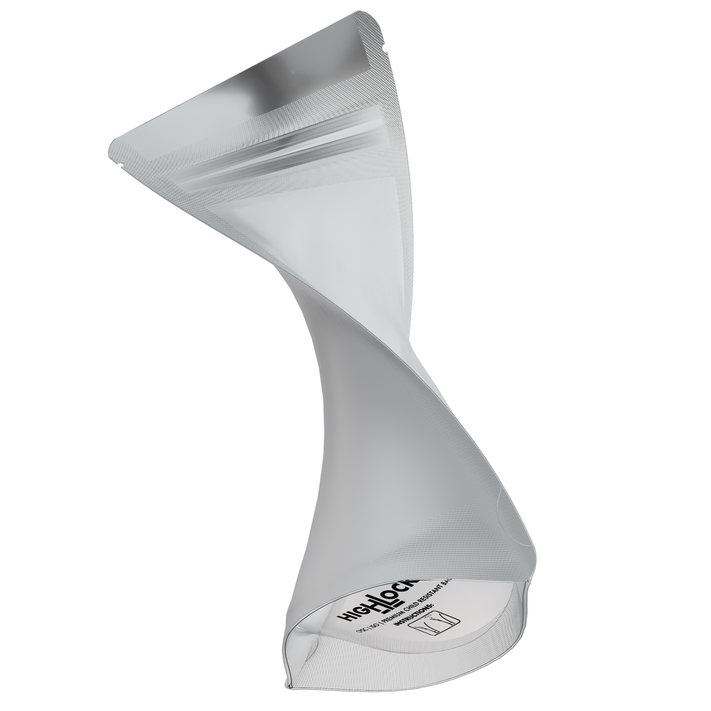 1/4 Oz (7g) CR Gusset Bags (1,000 qty) — Matte White / Gloss Clear