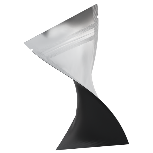 1 Gram Mylar Bags (1000 qty) — Matte Black & Clear
