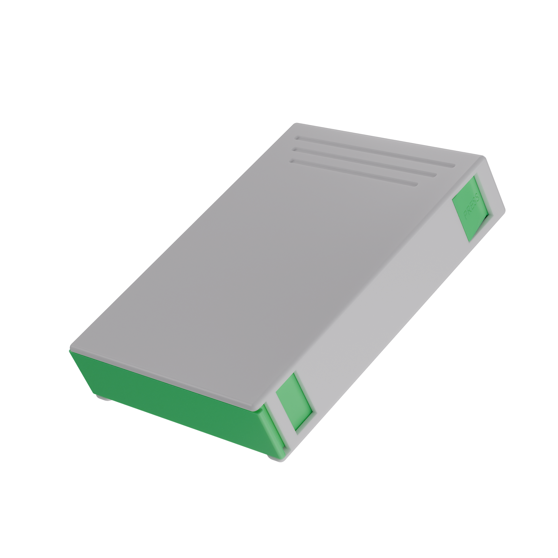 Press N Pull CR Slider Box — 81mm (224 qty) — White & Green