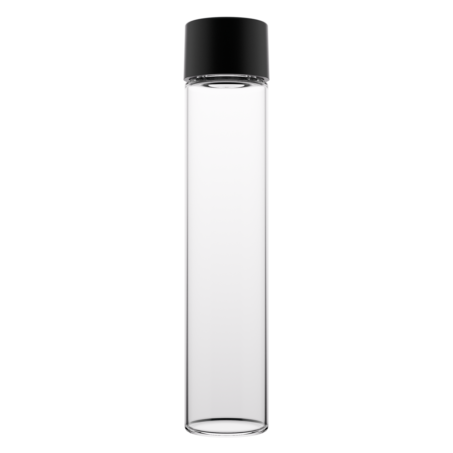 115mm Glass Child Resistant Tubes - CR Smooth Cap - (456 qty) — Black
