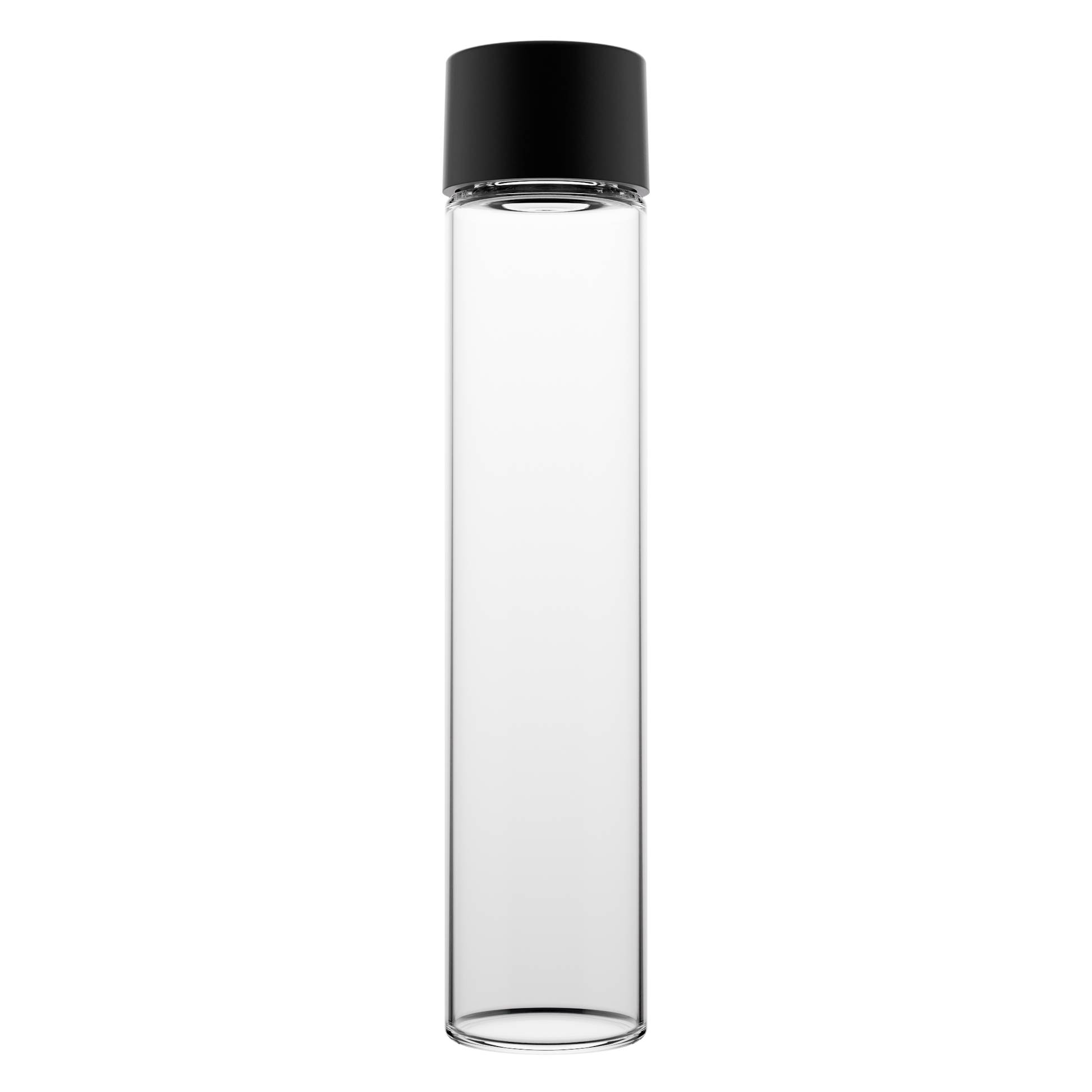 115mm Glass Child Resistant Tubes - CR Smooth Cap - (456 qty) — Black